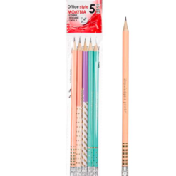 Set de 5 creioane, HB cu Radiera