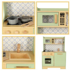 Bucatarie din mdf pentru copii, 65 cm, cu accesorii, Menta