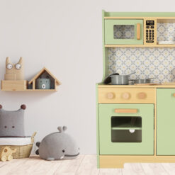 Bucatarie din mdf pentru copii, 65 cm, cu accesorii, Menta