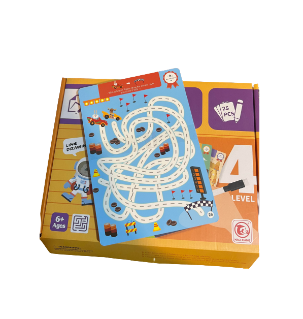 Joc Labirint cu Planse Reutilizabile,educative pentru copii, 50 modele, 5 ANI+