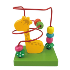 Labirint motricitate, joc educativ din lemn, girafa, 13.5 cm