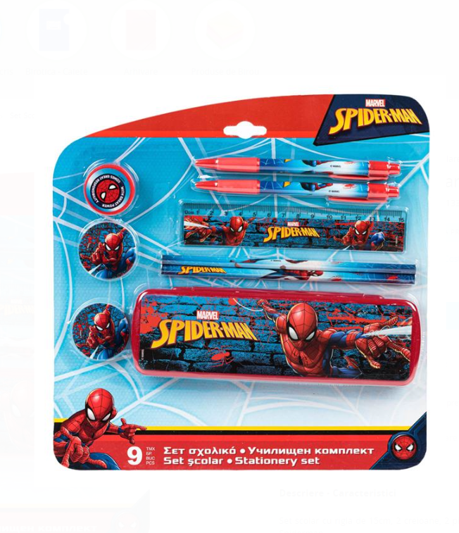 Penar pentru baieti echipat, Spiderman, 9 piese