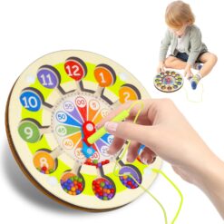 Joc multifunctinal de tip Montessori, Ceas si clasificarea culorilor, 3 ani