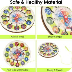 Joc multifunctinal de tip Montessori, Ceas si clasificarea culorilor, 3 ani