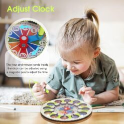 Joc multifunctinal de tip Montessori, Ceas si clasificarea culorilor, 3 ani