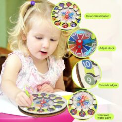 Joc multifunctinal de tip Montessori, Ceas si clasificarea culorilor, 3 ani