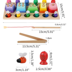 Jocul multifunctional tip Montessori, Forme, culori, dexteritate, 3 ani