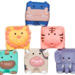 Jucarie educativa bebe, set 6 cuburi moi, 3 luni+