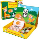 Puzzle magnetic, tip carte, Animale, 3 ani+, 53 piese