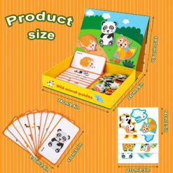 Puzzle magnetic, tip carte, Animale, 3 ani+, 53 piese 06