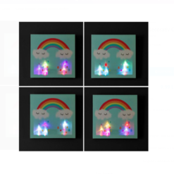 Tablou decorativ cu lumini colorate, Curcubeu, 25x25 cm