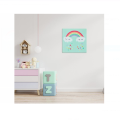 Tablou decorativ cu lumini colorate, Curcubeu, 25x25 cm