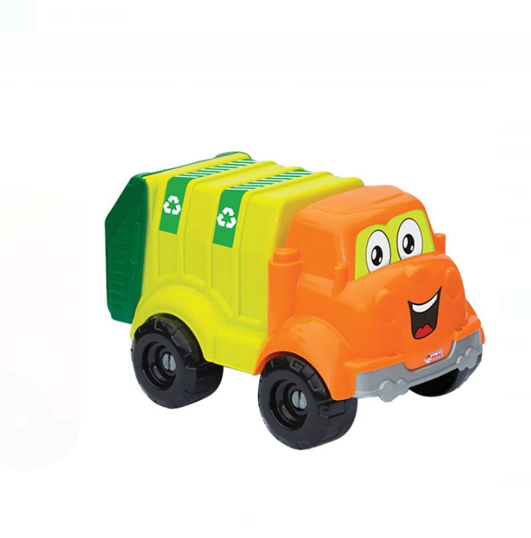 Cuburi de construit tip lego 30 piese mari, Masina reciclare