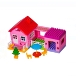 Cuburi de construit tip lego 36 piese mari, Casuta, 18 luni+