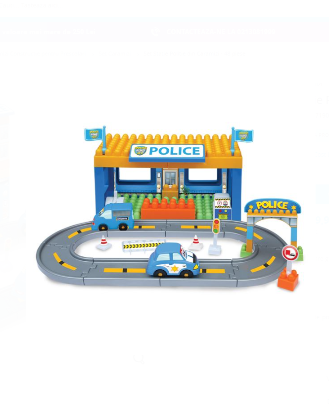 Cuburi de construit tip lego 48 piese mari, Politie, 18 luni+