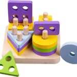 Joc educativ, Sortator forme geometrice pe 4 coloane, 3 ani