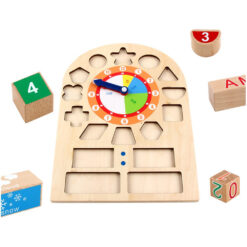 Joc educativ din lemn-Invata ceasul si vremea, 12 luni+