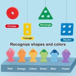 Jocul multifunctional tip Montessori, Sortator si joc de pescuit, 3 ani