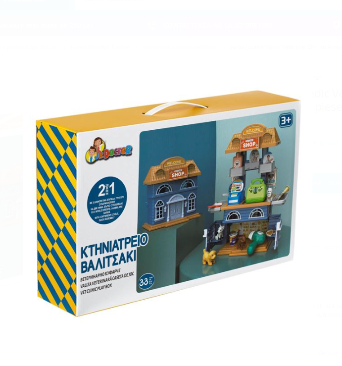 Jucarie educativa de rol - medic vetelinar, 33 piese