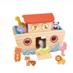 Jucarie educativa din lemn, Arca cu animale, 2 ani