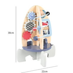 Placa senzoriala cu activitati Montessori - Busy Board, Racheta
