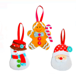 Set creativ de Craciun din pasla, Globulete, 3 buc