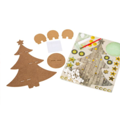 Set pentru lucru manual Craciun, Brad din lemn, 30 cm 02