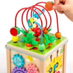 Cub Educativ bebe, din lemn cu 7 in 1 activitati, 18 luni+