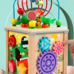 Cub Educativ bebe, din lemn cu 7 in 1 activitati, 18 luni+