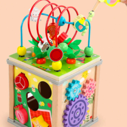 Cub Educativ bebe, din lemn cu 7 in 1 activitati, 18 luni+