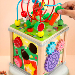 Cub Educativ bebe, din lemn cu 7 in 1 activitati, 18 luni+