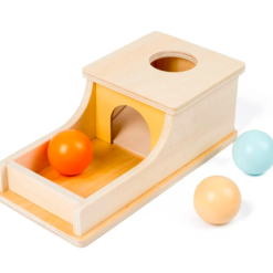 Cutia permanentei Montessori, cu bile si ciocan