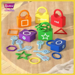 Joc de indemanare si asociere cu lacate, 110 piese, Forme si culori 3 ani