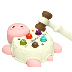 Joc de motricitate cu ciocanel, Whack-a-mole, 18 luni+ Roz
