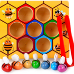 Joc de tip Montessori, asociere si dexteritate, 3 ani