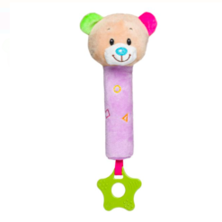 Jucarie moale si senzoriala bebelusi, cu element de dentitie, urs
