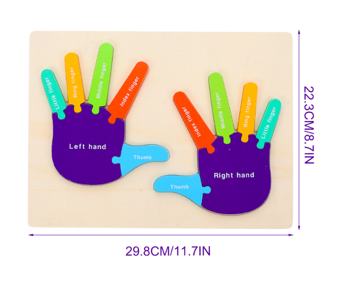 Puzzle de tip Montessori, Mana drepta si stanga