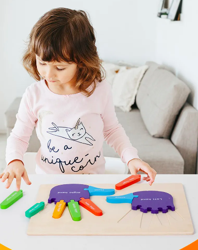 Puzzle de tip Montessori, Piciorul drept si stang