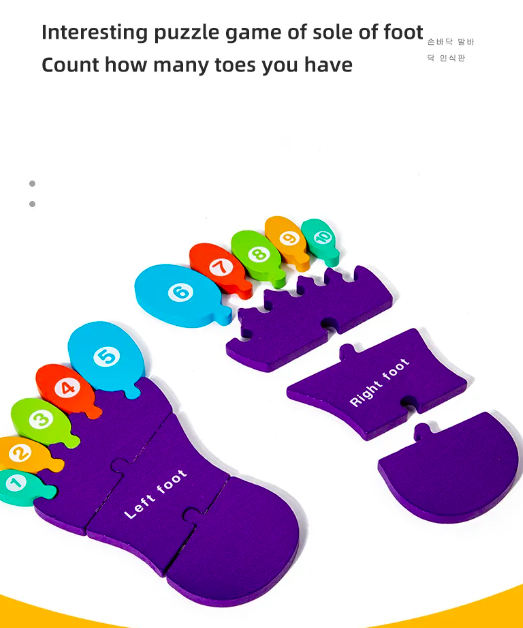 Puzzle de tip Montessori, Piciorul drept si stang