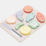 Puzzle din lemn cu 8 Alimente de feliat