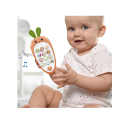 Telefon bebelusi cu sunete si joc dentitie, Morcov, 18 LUNI+
