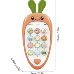 Telefon bebelusi cu sunete si joc dentitie, Morcov, 18 LUNI+