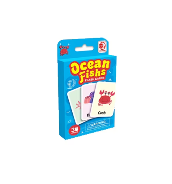 Carduri cognitive pentru copii, 36 piese, Animale marine