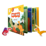 Carte senzoriala si educativa cu stickere reutilizabile, Dinozauri