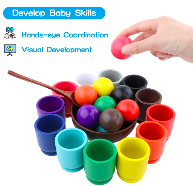 Joc de tip Montessori pentru exersarea cordonarii si invatarea culorilor