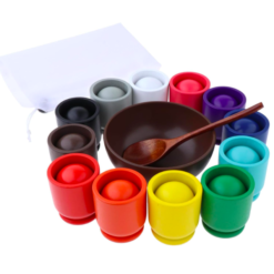 Joc de tip Montessori pentru exersarea cordonarii si invatarea culorilor