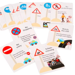 Joc educativ din lemn, Educatia Rutiera, 55 piese, 3 ani+