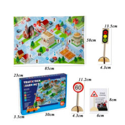 Joc educativ din lemn, Educatia Rutiera, 55 piese, 3 ani+