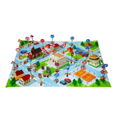 Joc educativ din lemn, Educatia Rutiera, 55 piese, 3 ani+