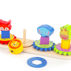 Joc sortator de forme, tip Montessori, 4 coloane, 3 ani